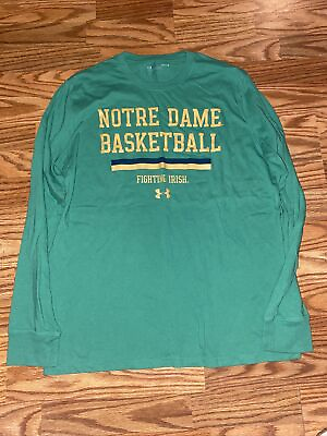 #ad Mens Size Large Under Armour Notre Dame Basketball Long Sleeve T Shirt $14.99