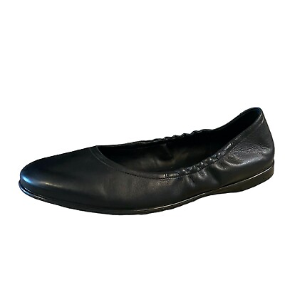 #ad Ecco Womens Black Shoes Size 11 11.5 Slip On Black Ballerina Flats $49.99