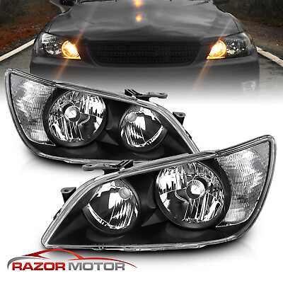 #ad 2001 2005 Factory Black OE Headlight Assembly Pair for Lexus IS300 LeftRight $145.92