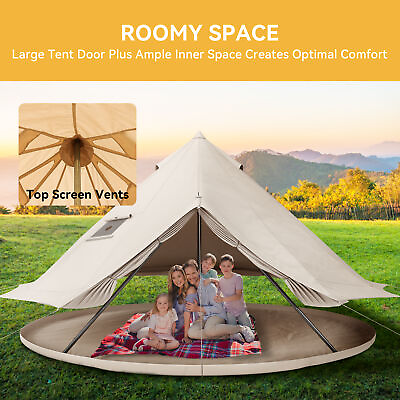 #ad Canvas Bell Tent 4 Season Glamping 6M Hunting Camping Tent Yurt Stove Jack $515.19