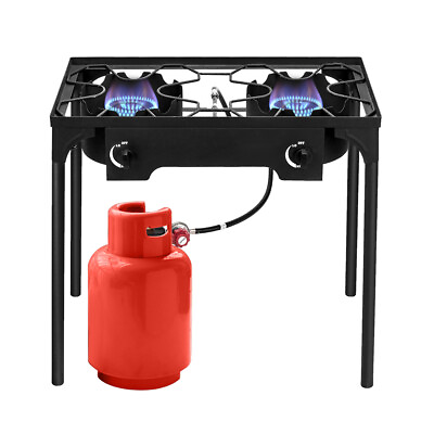 #ad 150000 BTU Powerful Double Outdoor Camping Gas Propane Stove Portable Cooker $89.99