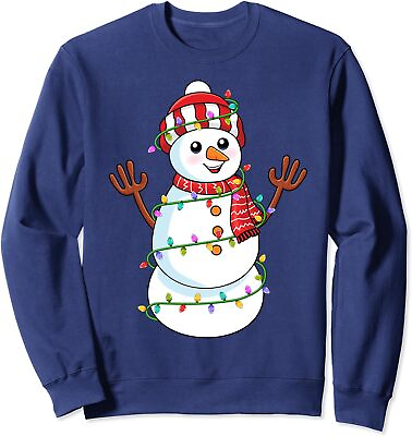 #ad Snowman Wearing Santa Hat Xmas Funny Snowman Xmas Unisex Crewneck Sweatshirt $26.99