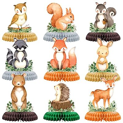 #ad 9 Woodland Honeycomb Centerpieces for Table Woodland Animal Baby Shower Decor... $17.72