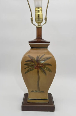 #ad Rare Raymond Waites Large Tropical Lamp Ceramic No Shade $48.00