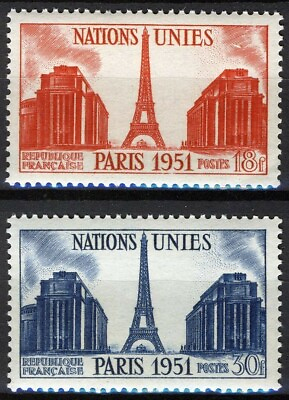#ad France 1951 Eiffel Tower and Chaillot Palace set VF MNH Mi 929 30 25€ $1.15