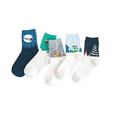 #ad 5 Pairs Winter Warm Crew Sock Christmas Stocking Women#x27;s Socks amp; Hosiery Ladies $12.16