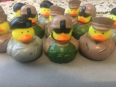 #ad New 12 Lot RUBBER DUCKIES Military Heroes Swat Special Forces Ducks Party 2quot;x2quot; $15.99