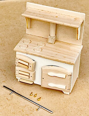 #ad Natural Finish Wood Solid Fuel Stove Tumdee 1:12 Scale Dolls House Miniature 075 GBP 6.49