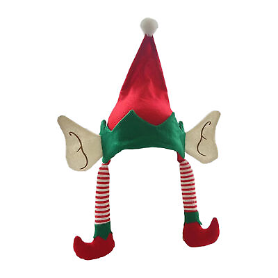#ad Elf Hat Soft Felt Elf Santa Hat with Ears and Legs Christmas Elf Accessories $10.75