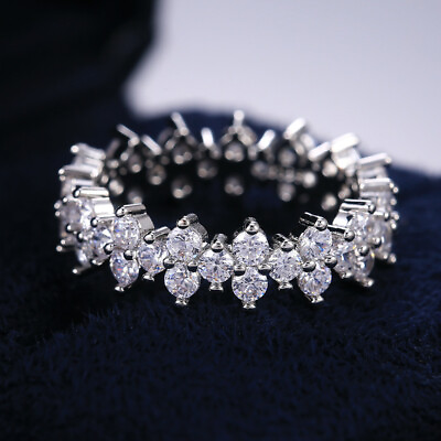 #ad Fashion Cubic Zircon 925 Silver Filled Ring Women Wedding Jewelry Ring Sz 6 10 C $3.40
