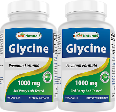 #ad 2 Pack Best Naturals Glycine Supplement 1000 Mg for Energy Production 180Count $29.88