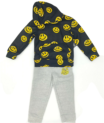 #ad 2 Piece Brooklyn Cloth Happy Face Jogger amp; Hoodie Boy Toddler Kids Set Size 4 $17.49