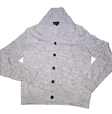 #ad Banana Republic Mens Knit Cardigan Button Down Sweater Shawl Collar SMALL Gray $19.97