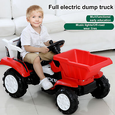 #ad 6V Ride on Tractor with Ground Loader for Kids 4 to 6 Years Old Red Color: Red $188.88