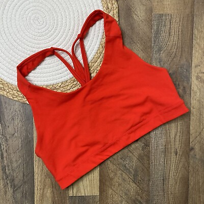 #ad Old Navy Go Dry Red Sports Bra Cross Back Womens Large $12.86