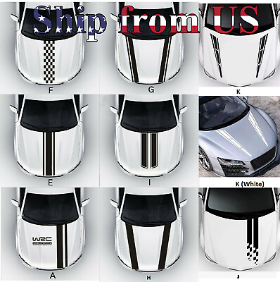 #ad Racing Hood Stripes Decal Vinyl Stickers for Car SUV Truck Universal Fit $12.99