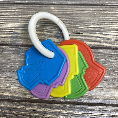 Vintage Evenflo Multicolored Plastic Keys Key Ring Rattle Baby Toddler Toy 5” $17.49