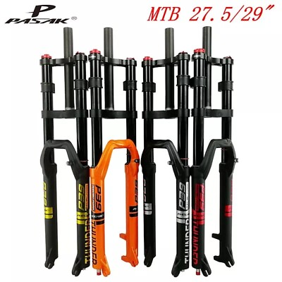 #ad Mountain Bike Double Shoulder Air Front Fork Shoulder Control 27.5 29 quot;Damping $184.95