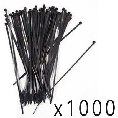 #ad 1000 Pack Lot Pcs 10quot; Inch UV Resistant Nylon Cable Zip Wire Tie 50 lbs Black $29.95