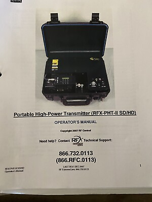 #ad Portable High Power Transmitter RFX PHT II SD Upgradable To HD $1900.00