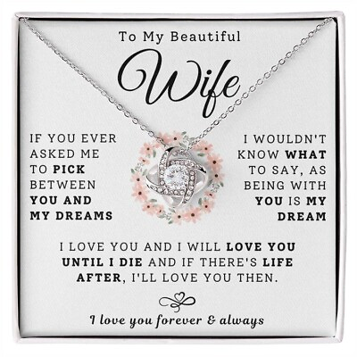 #ad To My Beautiful Wife Necklace You And My Dream Necklace for Wife Birthday Gift $17.99