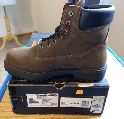#ad NEW Timberland PRO Brown 8quot; Direct Attach Steel Toe Insulated Work Boots Sz 14 M $99.99