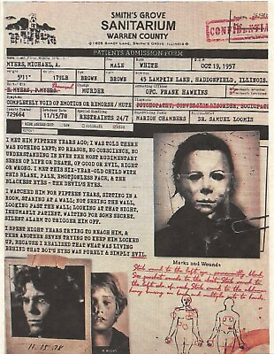 #ad 1978 Halloween Smiths Grove Sanitarium Michael Myers Haddonfield Illinois 🔪 $3.39