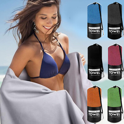 #ad Microfiber Towel Absorbent Quick Dry for Sports Gym Beach Swim Travel Camping US $14.49