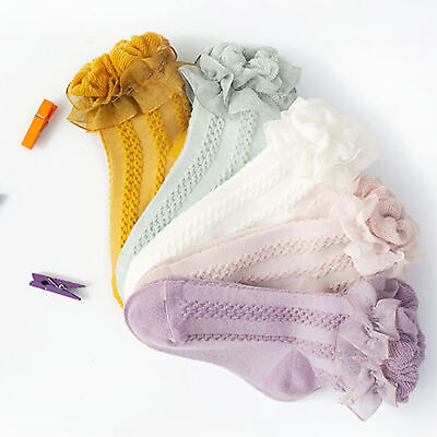 #ad 1 Pair Toddler Socks Elastic Natural Baby Lace Sock Children Home Sock Universal $7.77