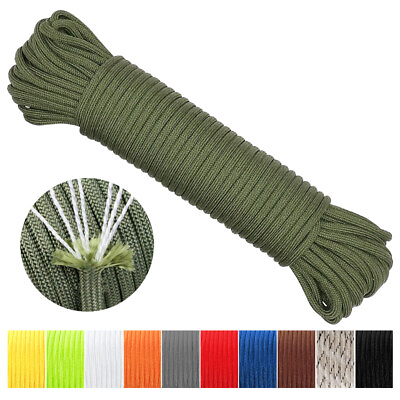 #ad 550LB Paracord Parachute Cord Rope Mil Spec Type III 7 Strand 50 100 500 1000FT $4.74