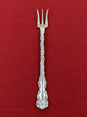 #ad Antique Whiting MFG Co 1891 Louis XV Gold Washed Cocktail Fork with Monogram $29.95