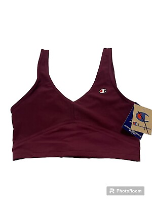 #ad #ad Champion Yoga Exercise Sports Bra Ribbed NWT Size L Women’s Burgundy $11.00