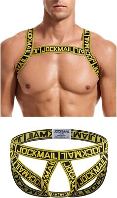 #ad JOCKMAIL Mens Muscle Harness Sport Shoulder Strap with Mens Jock Strap Underwear $43.35