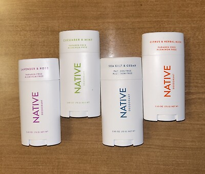 #ad NATIVE…High Quality Unisex Premium Deodorants…ASSORTED MIX…Lot of 4…NEW SEALED $35.00