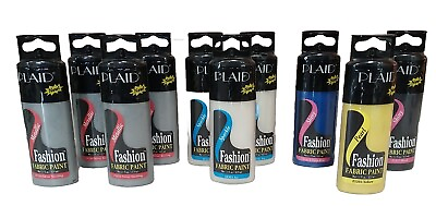 #ad PLAID Fashion Paints LOT 10 New Silver SterlingSparkleBlackNavy Blueamp;Yellow $10.99
