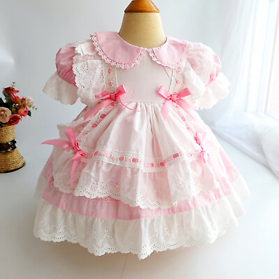 #ad aldult Baby Sissy Girl Maid Pink Mini Dress Cosplay Costume Tailor made $69.99