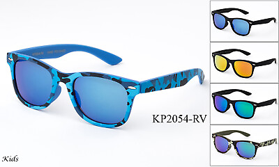 #ad Kids Sunglasses Camo Design Classic Retro Flash Mirror Lens 1 7 Years UV 100% $17.95