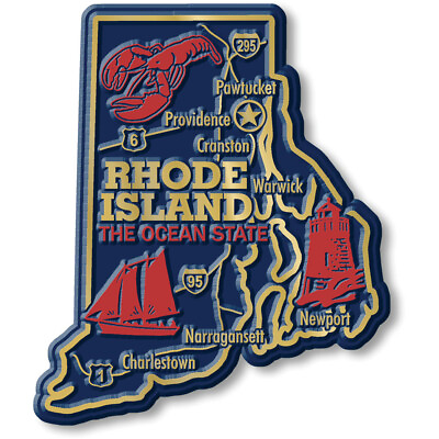 #ad Rhode Island Giant State Magnet by Classic Magnets 3.1quot; x 3.7quot; $7.99