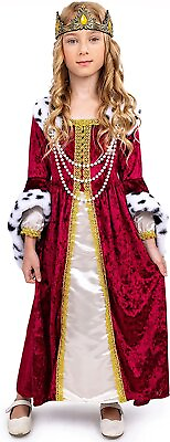 #ad Dress Up America Queen Costume for Girls Kids Renaissance Princess Costume... $35.99
