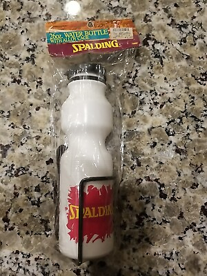 #ad Vintage Spalding 90#x27;s NWT 26OZ. BICYCLE WATER BOTTLE WITH Alloy Cage NEW $28.90