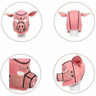 #ad New Party Mask Pig Hood Soft Padded Neoprene Slaves Play Pig Face Detachable $17.85