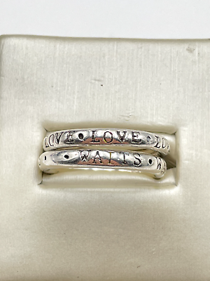 #ad STERLING SILVER 925 LOVE WAITS BAND SET SIZE 7.0 RING 7.4g $24.95