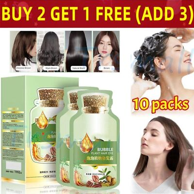 #ad #ad Natural Plant Hair Dyequot;New Botanical Bubble Hair Dye 20ml x10 packs Shampoo US $10.43