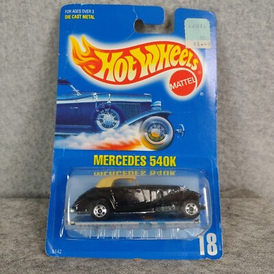 #ad Hot Wheels Mattel Blue Card #18 Mercedes 540K #5142 0910 Speed Points Sealed $14.99