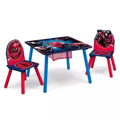 #ad Delta Children Marvel Spider Man Kids Table Set with Storage 2 Chairs Included $59.99