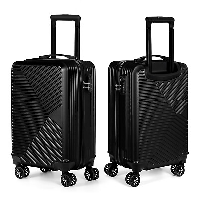 #ad 20 inch Carry on Luggage ABS Hard Shell Travel Suitcase with Spinner Wheels $28.27