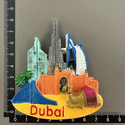#ad Dubai Burj Al Arab Hotel Khalifa Tower Tourist Souvenir 3D Resin Fridge Magnet $8.98