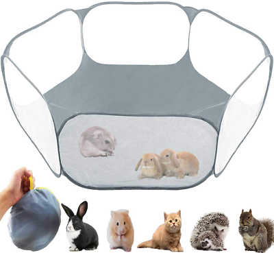 #ad Small Animals TentReptiles CageBreathable Transparent Pet Playpen Pop Open Out $23.74
