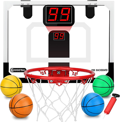 #ad Mini Basketball Hoop for Kids over the Door Basketball Hoop with 3 Replacement $34.69