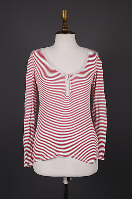 #ad Denim amp; Supply Ralph Pink Lauren Stripe Long Sleeve Blouse Top Shirt Size M $18.74